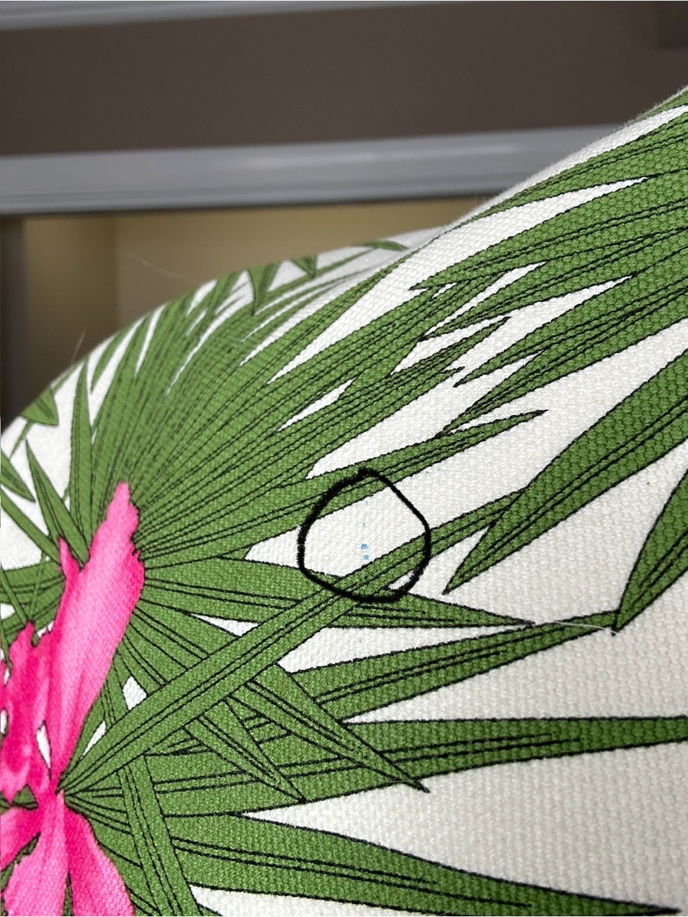Vintage Celine Tropical Hibiscus Palm Floral Canvas & leather Large Tote w/ COA - Picture 15 of 16